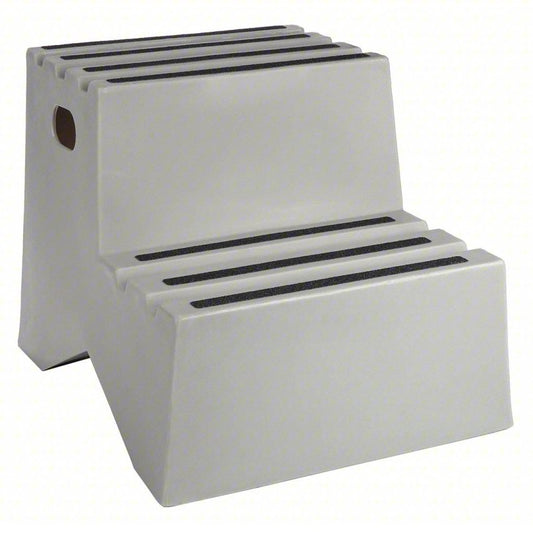 DPI Step Stool: 2 Steps, 1.6 ft Overall Ht, 500 lb Load Cap, Plastic, 1.6 ft Standing Ht