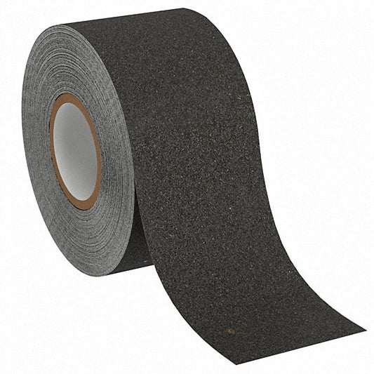 Anti-Slip Tape: Coarse, 60 Grit Size, Solid, Black, 2 in x 60 ft, 42 mil Tape Thick, Acrylic