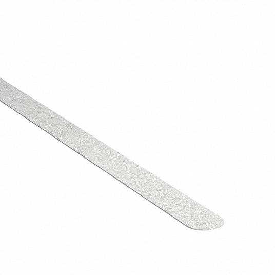 Anti-Slip Tread: Non-Abrasive, White, Solid, 3/4 in x 7 1/2 in, 27 mil Tape Thick, Acrylic, 12 PK