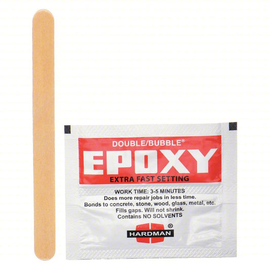 HARDMAN Epoxy Adhesive: Double/Bubble Extra Fast Setting, Ambient Cured, 3.5 g, Packet, 10 PK