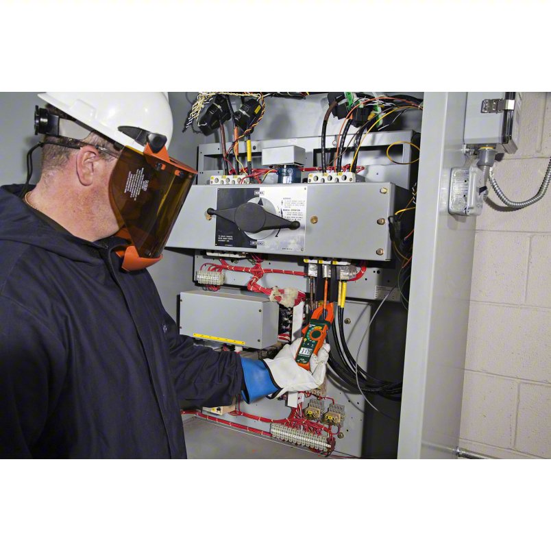 EXTECH Digital Clamp Meter: Clamp-Jaw Jaw, CAT II 1000V/CAT III 600V, TRMS, 600 A Max. AC Current