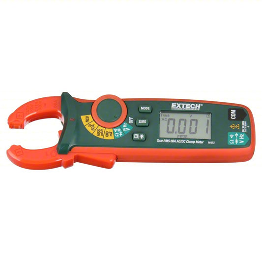 EXTECH Digital Clamp Meter: Clamp-Jaw Jaw, CAT II 600V/CAT III 300V, TRMS, 1,000 A Max. AC Current