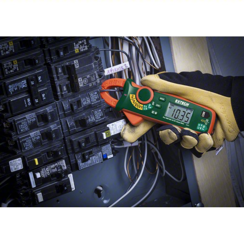 EXTECH Digital Clamp Meter: Clamp-Jaw Jaw, CAT II 600V/CAT III 300V, TRMS, 1,000 A Max. AC Current