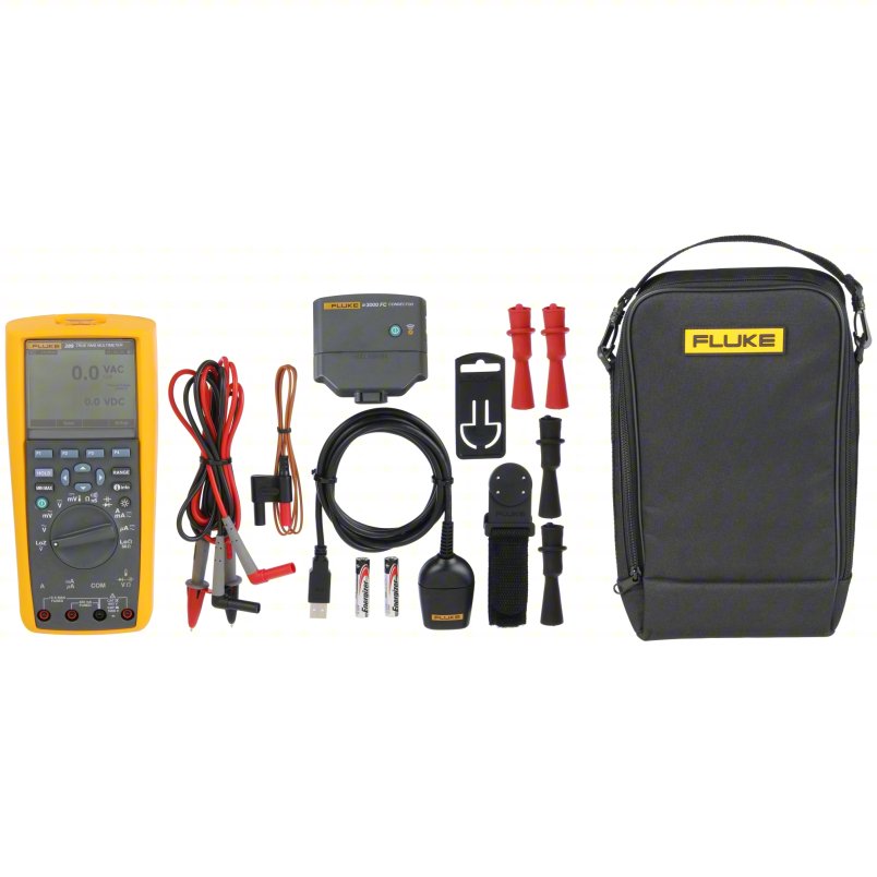 FLUKE Digital Multimeter Kit: TRMS, Bluetooth-Compatible /Data Logging, 50,000, Full Size Multimeter