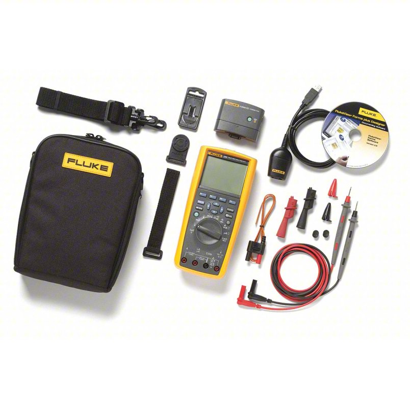 FLUKE Digital Multimeter Kit: TRMS, Bluetooth-Compatible /Data Logging, 50,000, Full Size Multimeter