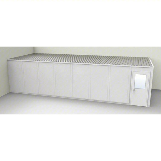 PORTA-FAB Modular In-Plant Office: 32 ft x 12 ft x 8 ft, 2 Walls, Vinyl-Covered Drywall, Gray