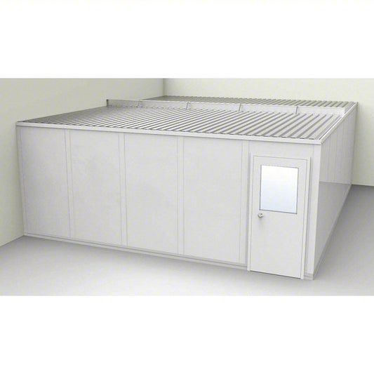 PORTA-FAB Modular In-Plant Office: 24 ft x 20 ft x 8 ft, 2 Walls, Vinyl-Covered Drywall, Gray