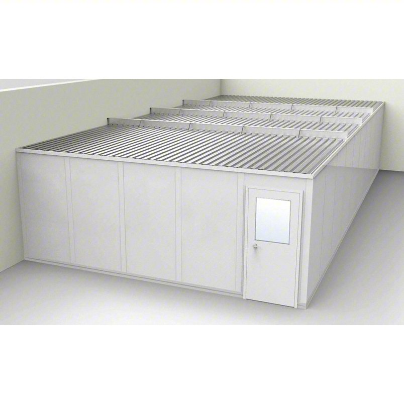 PORTA-FAB Modular In-Plant Office: 40 ft x 20 ft x 8 ft, 2 Walls, Vinyl-Covered Drywall, Gray