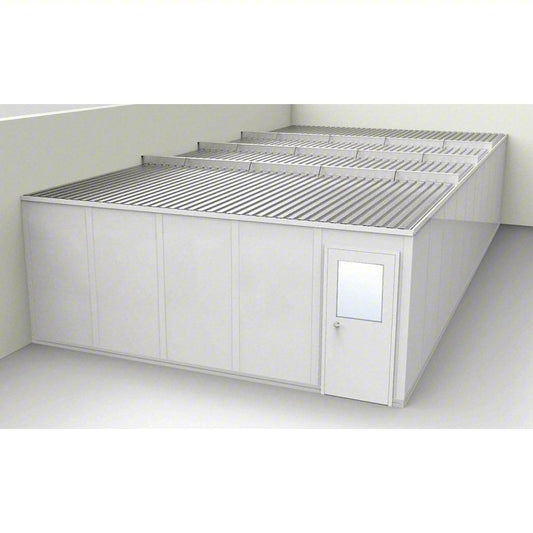 PORTA-FAB Modular In-Plant Office: 40 ft x 20 ft x 8 ft, 2 Walls, Vinyl-Covered Drywall, Gray