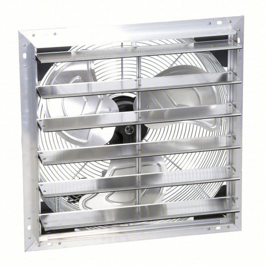 Shutter Mount Exhaust Fan: 20 in Blade, 1 Speed, 1/20 hp, Open Dripproof, 2,235 cfm, 115V AC, 1 ph