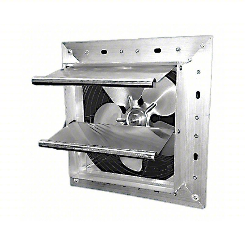 Shutter Mount Exhaust Fan: 7 in Blade, Variable Speed, 1/25 hp, Totally Enclosed Air Over, 254 cfm