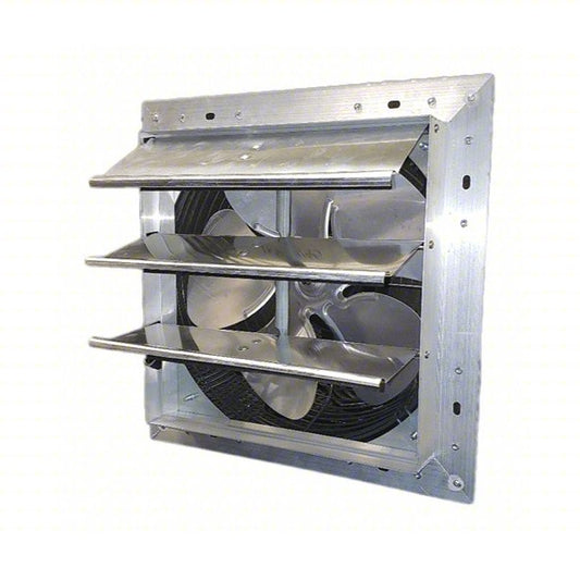 Shutter Mount Exhaust Fan: 10 in Blade, Variable Speed, 1/25 hp, Totally Enclosed Air Over, 625 cfm