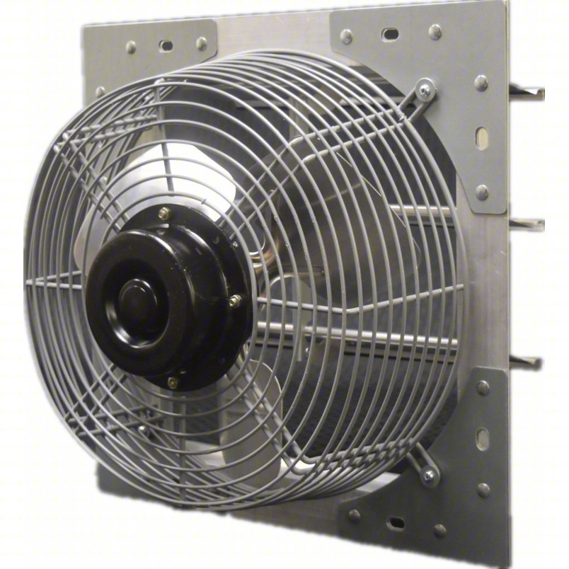 Shutter Mount Exhaust Fan: 12 in Blade, Variable Speed, 1/15 hp, Totally Enclosed Air Over, 884 cfm