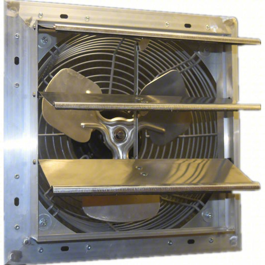 Shutter Mount Exhaust Fan: 12 in Blade, Variable Speed, 1/15 hp, Totally Enclosed Air Over, 884 cfm