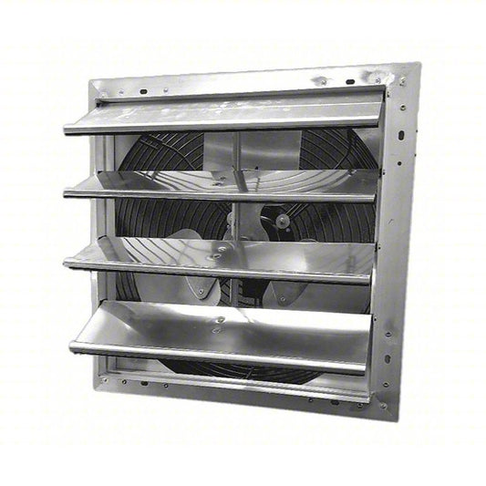 Shutter Mount Exhaust Fan: 16 in Blade, Variable Speed, 1/10 hp, Totally Enclosed Air Over, 115V AC