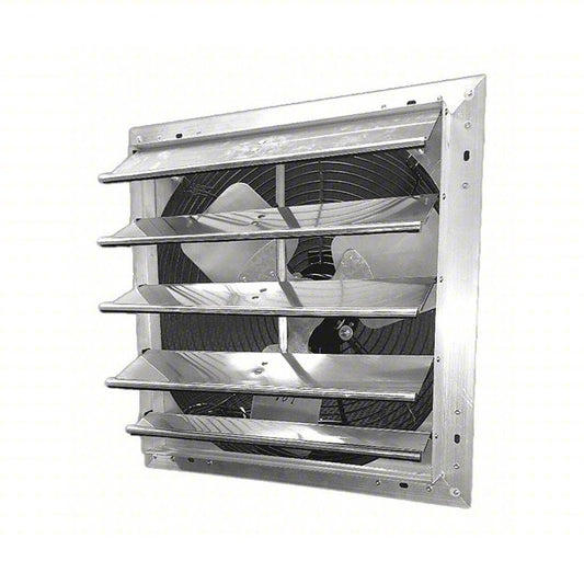 Shutter Mount Exhaust Fan: 20 in Blade, 1 Speed, 1/4 hp, Totally Enclosed Air Over, 3,950 cfm, 1 ph