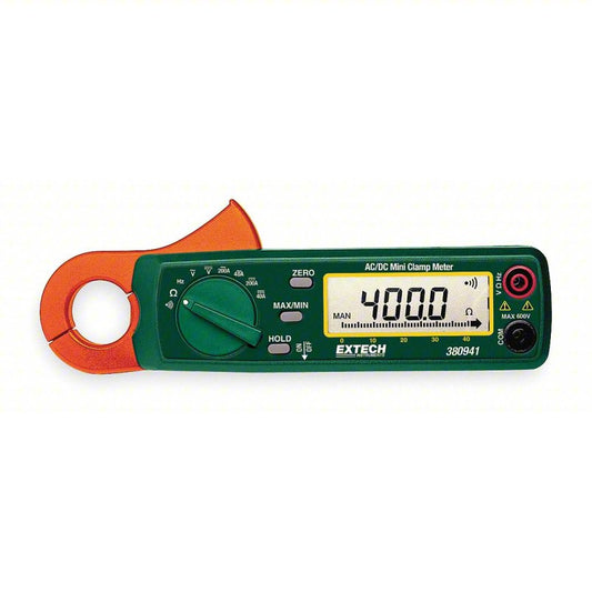 EXTECH Digital Clamp Meter: Clamp-Jaw Jaw, CAT III 300V, TRMS, 200 A Max. AC Current, Auto Ranging