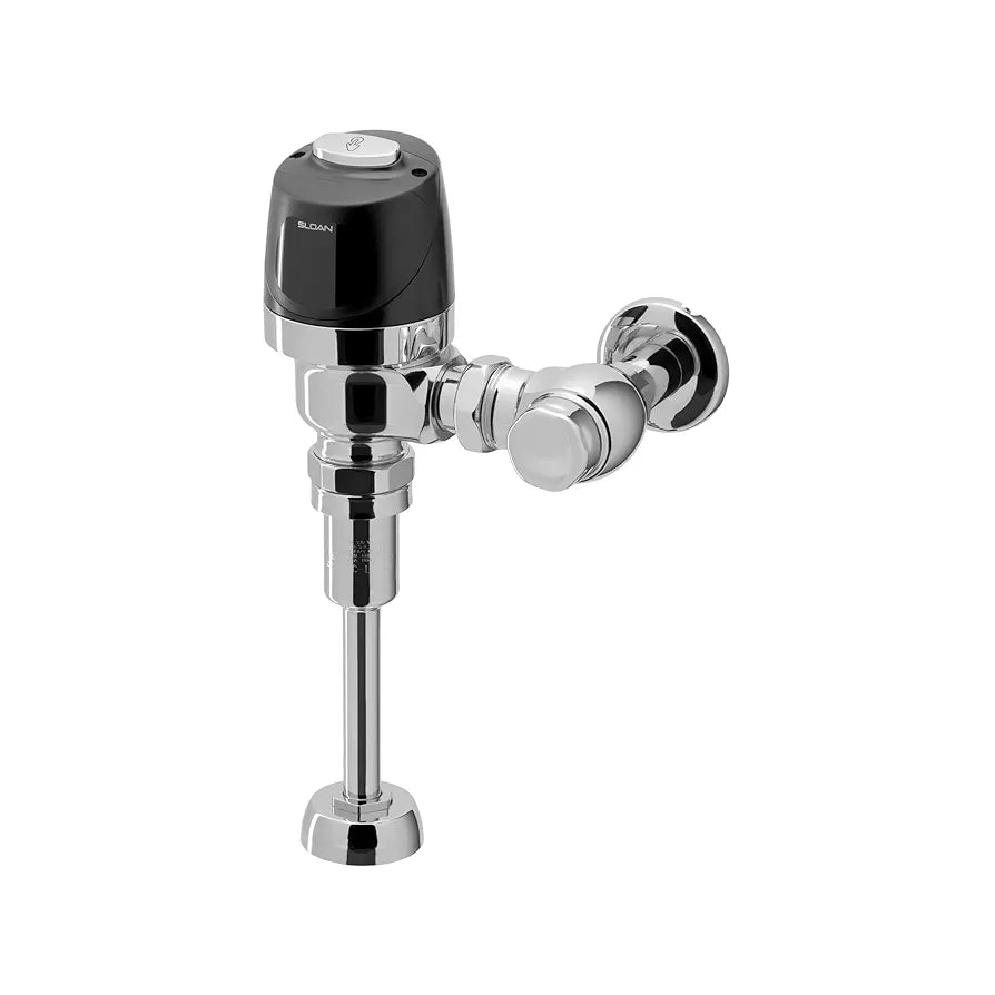 Sloan 8186 Exposed Sensor Urinal Flushometer, 1.0 GPF Flush Valve - Single Flush, Fixture Connection Top Spud, Battery Powered Infrared Sensor, Polished Chrome Finish, 3790013