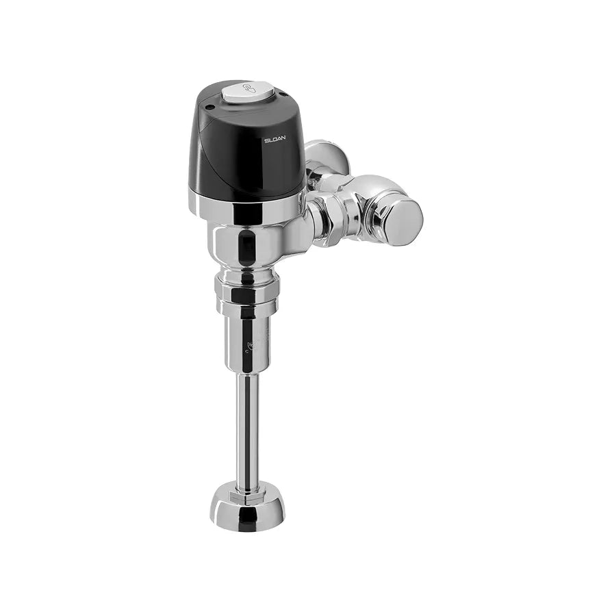 Sloan 8186 Exposed Sensor Urinal Flushometer, 1.0 GPF Flush Valve - Single Flush, Fixture Connection Top Spud, Battery Powered Infrared Sensor, Polished Chrome Finish, 3790013