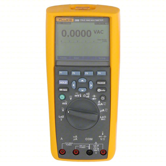FLUKE Digital Multimeter: TRMS, Alligator Clips/Current Clamp/Test Lead Set, 6,000