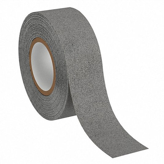 Anti-Slip Tape: Coarse, 60 Grit Size, Solid, Gray, 2 in x 30 ft, 6.7 mil Tape Thick, Rubber, 2 PK