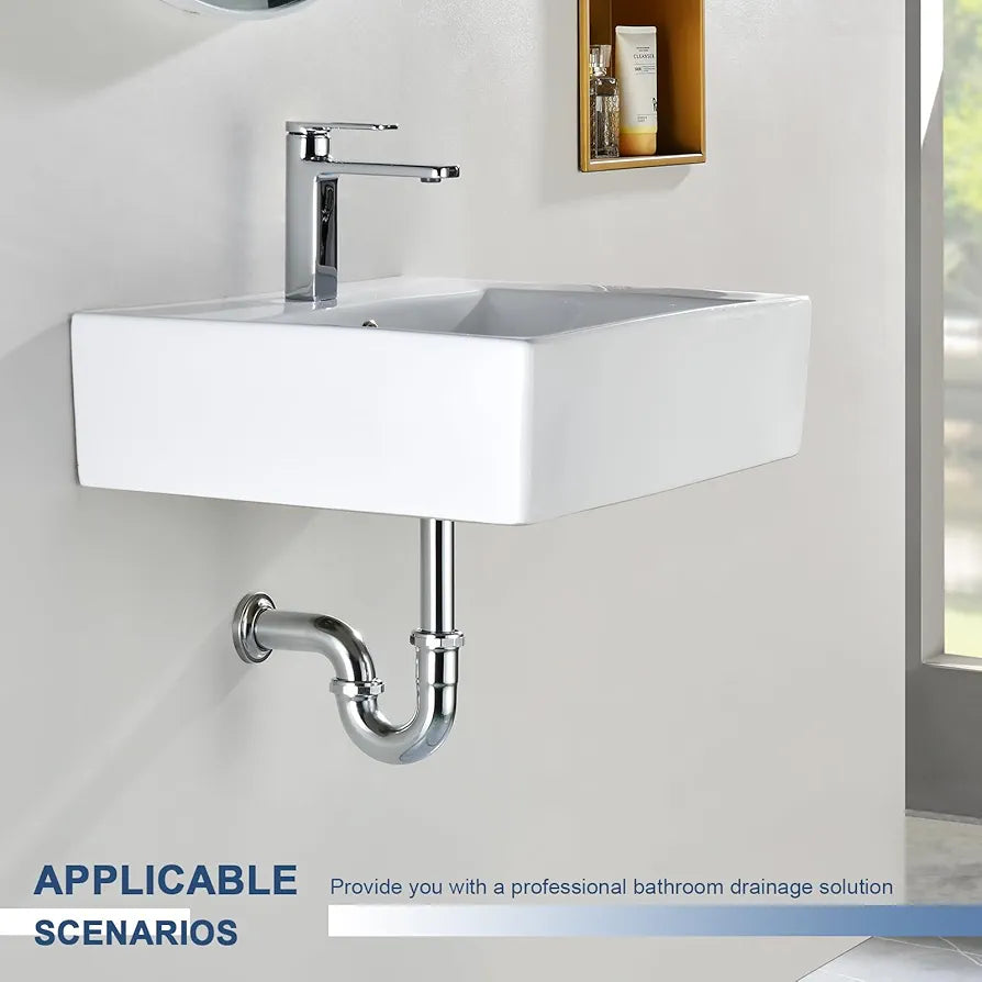 ZM Brass P-trap Pipe Basin Sink Waste Kit with Reducing Washer 1-1/2'' 22GA