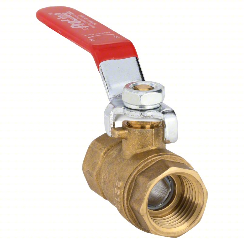 APPROVED VENDOR Manual Two-Way Ball Valve: 1/2 in, Brass, Straight, FIP x FIP, Full Port Ball Port