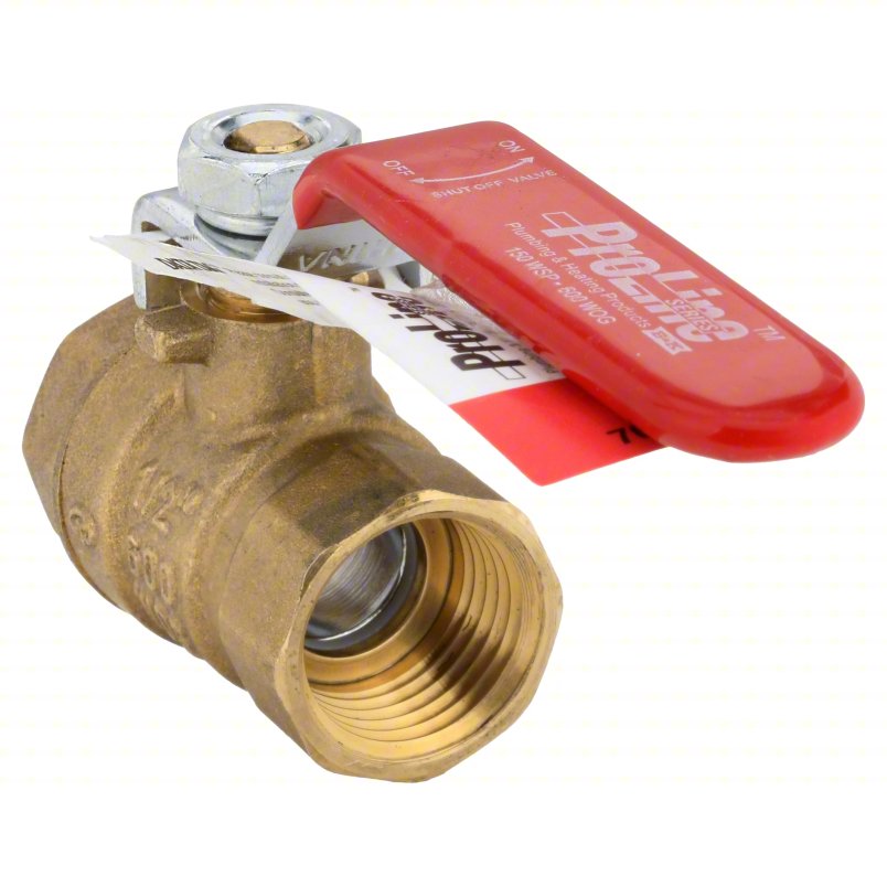 APPROVED VENDOR Manual Two-Way Ball Valve: 1/2 in, Brass, Straight, FIP x FIP, Full Port Ball Port