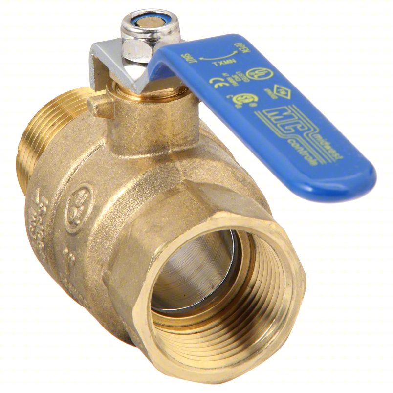 APPROVED VENDOR Manual Two-Way Ball Valve: 1 in, Straight, MNPT x FNPT, 600 psi Max. Pressure (CWP)