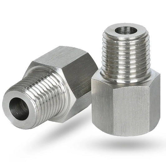 3/8" MNPT X 1/2" FNPT Reducer Adapter, 304 Stainless Steel NPT Thread Reducing Pipe Fittings Adapter, 2PCS 1/2 Inch Female to 3/8 Inch Male Reducer Pipe Extension Connector