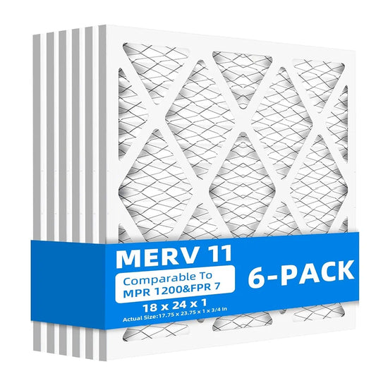  18x24x1 Furnace Air Filters, MPR 1200 & FPR 7, MERV 11 Pleated Air Filter 