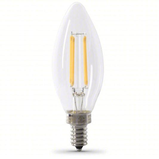 FEIT ELECTRIC Compact LED Bulb: Candelabra Screw (E12), LED, (B) Bullet, B10, 3.3 W Watt, 5000K