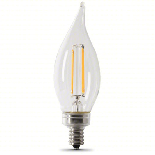 FEIT ELECTRIC Compact LED Bulb: Candelabra Screw (E12), LED, (BA) Bullet Angled, BA10, 3.3 W Watt