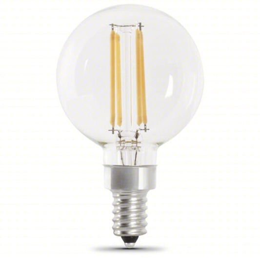 FEIT ELECTRIC Compact LED Bulb: Candelabra Screw (E12), LED, (G) Globe, G16-1/2, 5.5 W Watt, 5000K