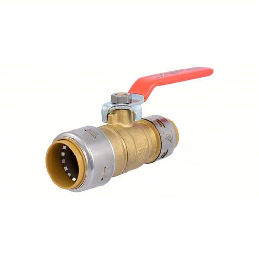 SHARKBITE Turn Reducing Ball Valve: Brass, Straight, Push x Push, 400 psi Max. Pressure (CWP), Lever