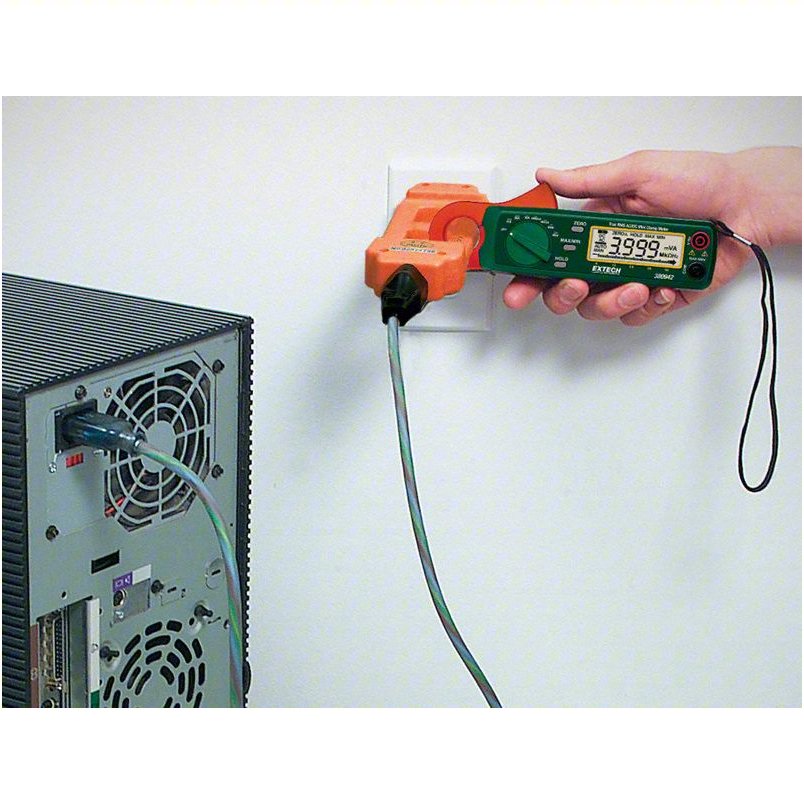 EXTECH Digital Clamp Meter: Clamp-Jaw Jaw, CAT III 300V, TRMS, 30 A Max. AC Current, 380942