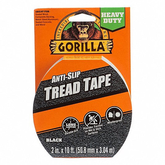 Anti-Slip Tape: Very Coarse, 30 Grit Size, Solid, Black, 2 in x 10 ft, 100 mil Tape Thick, Acrylic