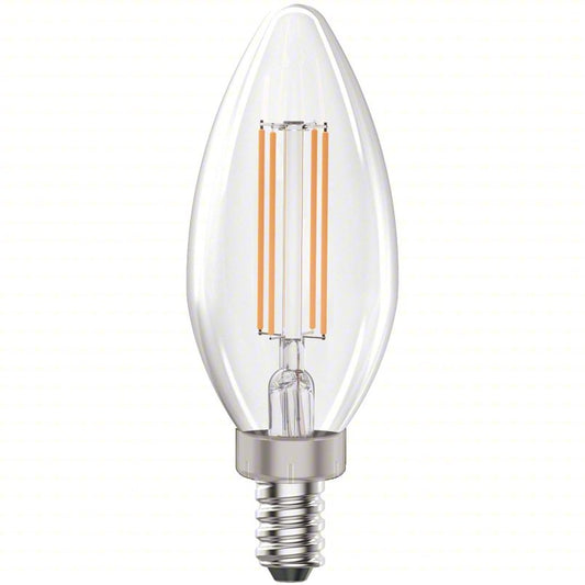 MAXLITE Compact LED Bulb: Candelabra Screw (E12), LED, (B) Bullet, B10, 4 W Watt, 2700K, Clear