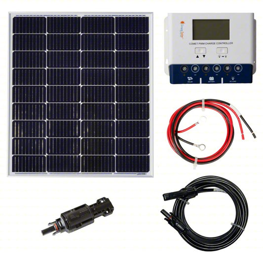 GRAPE SOLAR Solar Panel Kit: 100 W Max Power Point, 100 W Total System Power Output, 36 Cells