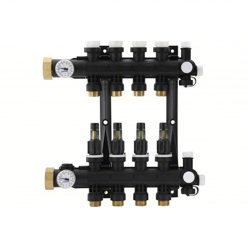 UPONOR EP Heating Manifold Assembly: Polymer, 1 1/4 in, 3/4 in, 1 Inlets, 1 Outlets
