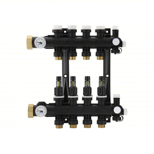 UPONOR EP Heating Manifold Assembly: Polymer, 1 1/4 in, 3/4 in, 1 Inlets, 1 Outlets